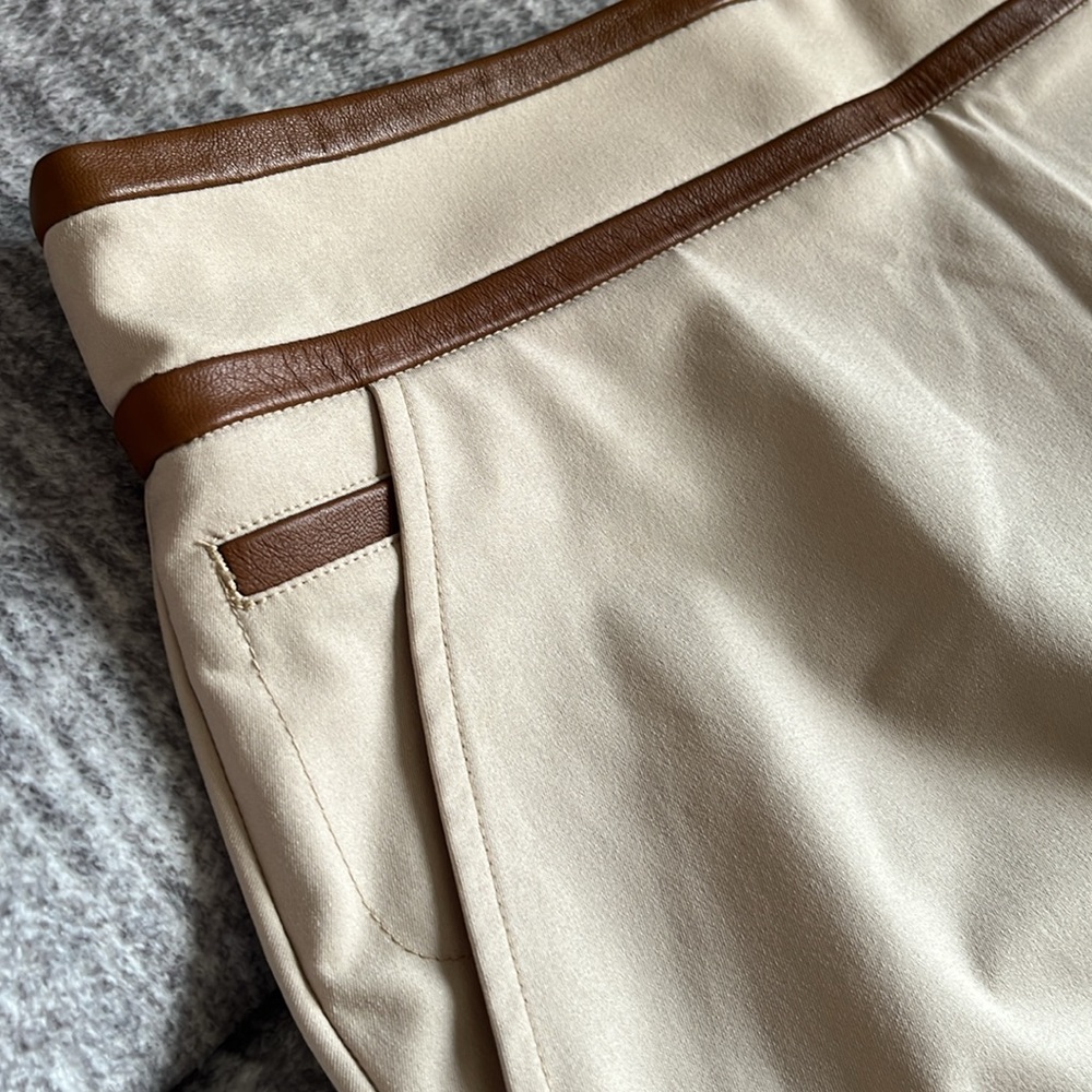 Polo Golf Ralph Lauren Tan Brown Skort Size 10 Leather Trim Golf Tennis - Picture 6 of 11